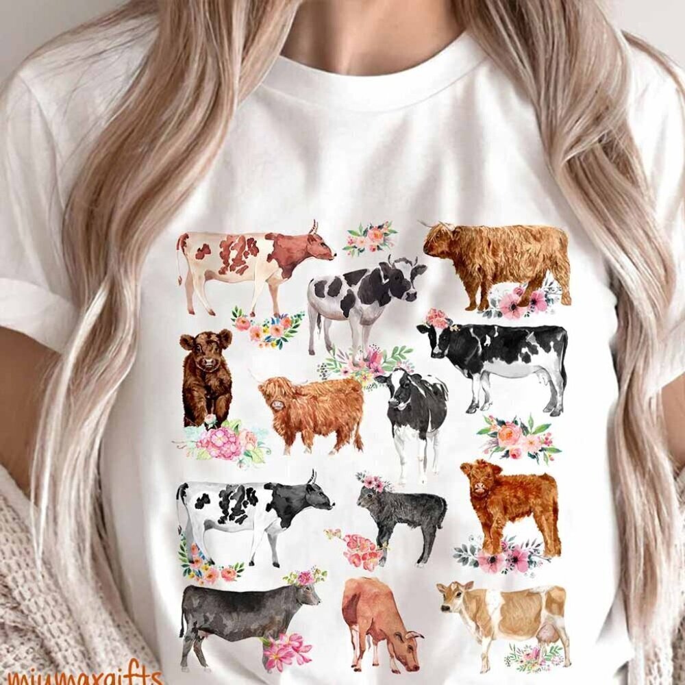 Floral Cow Tshirt Farm Cow Tshirt Farm Tshirt Cow Tshirt